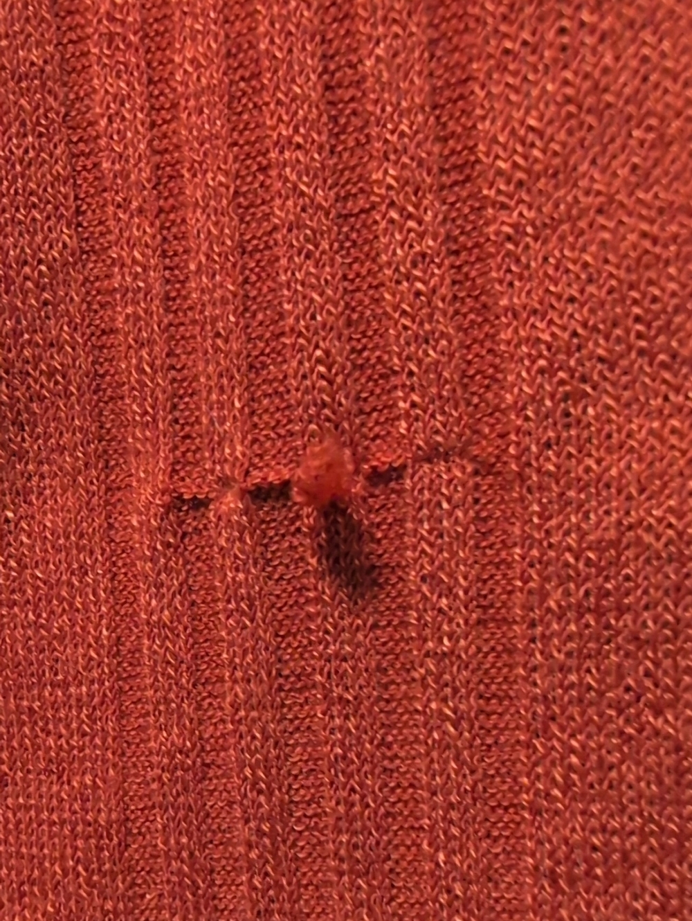 Rust Long-Sleeve Ribbed Women's Top - Picture 5 of 5